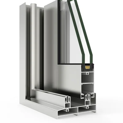 Sección de corredera de aluminio de gran formato